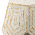 thumbnail image 3 of Taburete Hexagonal Capiz Accent de Table Benzara, 53 cm, color beige y blanco, 3 of 5