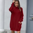 thumbnail image 3 of Yokua Women's Loose Turtleneck Oversize Long Pullover Sweater Dress, 3 of 8