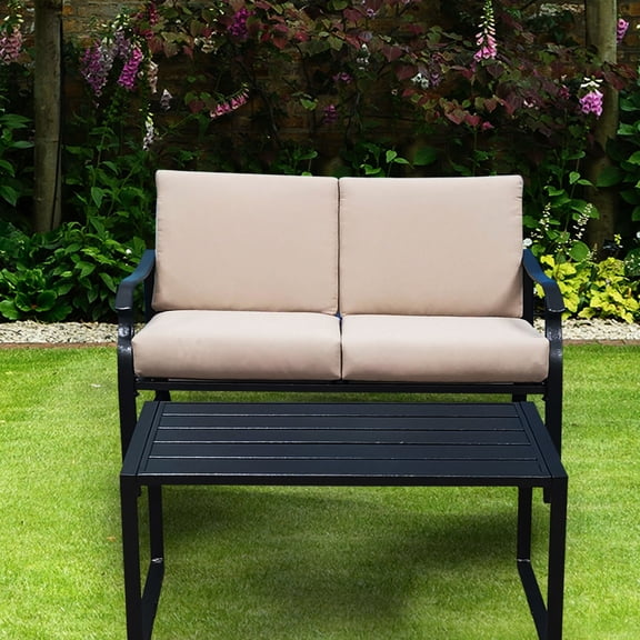 Metal - Crafted Loveseat and Table / For Outdoor Lounges / Sturdy and Versatile