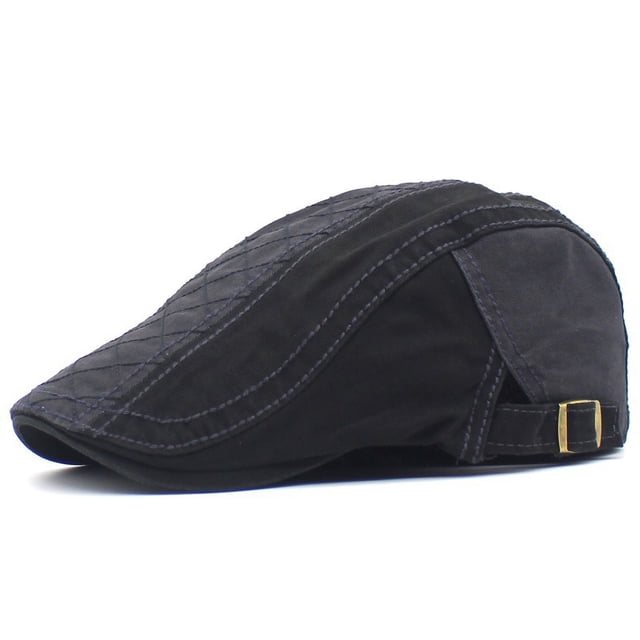 LinYooLi Pure Cotton Rice Hat, Cotton Cotton Cloth, Lattice Grid Embroidery, Forward Hat Spring And Autumn Classic Fashion Hat