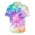 thumbnail image 4 of Yyeselk Men's Short Sleeve Hawaiian Shirt Loose Fit Tie-Dyed Print Tropical Vacation Beach Shirts Button Down Casual Lapel Summer Shirt Multicolor01 XXL, 4 of 4