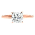 thumbnail image 5 of 2.5 ct Asscher Cut Genuine Cultured Diamond SI1-SI2 G-H 14K Rose Gold Solitaire Promise Wedding Statement Engagement Designer Ring size 3.5, 5 of 7
