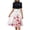 Pink, variant on GNFQXSS Women's Printed Contrast Top Midi Dress Pull On Elegant Outdoor Dating Wear Flowy Pattern Waist Tie Design Pink L