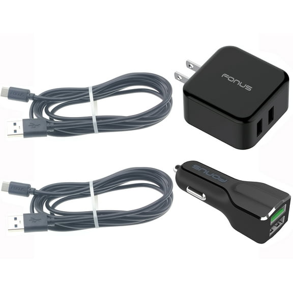 Fast Home Car Charger USB Cable for Samsung Galaxy A06/A16 5G/A26 5G/A36 5G/A56 5G - Type-C 6ft Long Travel Power Adapter Cord