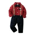 thumbnail image 2 of HIPYLO 3-6 Month Boy Christmas Outfit Babys 1st Christmas Newborn Boy Onesies Clothes Baby Boy Baby Clothes 6-12 Months Boys Thanksgiving Gift Soccer, Red 12-18 Months, 2 of 8