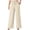 Beige, variant on Women's Wide Leg Trousers Fashion Ladies Elastic Waist Adjustable Strap Solid Color Pants with Pocket