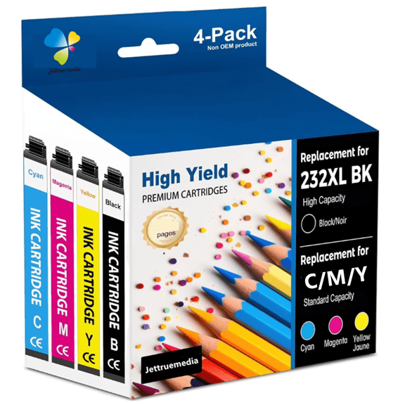 232XL Ink Cartridges Compatible for Epson Workforce WF-2930 WF-2950 Expression XP-4200 XP-4205 Printer (Black,Cyan,Magenta,Yellow, 4-Pack)
