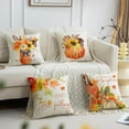 thumbnail image 2 of 1Pc/4Pcs Fall Decor Pillow Covers 18x18Inch Pumpkin Maple Leaves Sunflower Vase Fall Outdoor Throw Pillows Covers Autumn Farmhouse Thanksgiving Decorative Cushion Case for Couch Sofa, 2 of 7