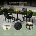 thumbnail image 3 of WestinTrends Playa 5-Piece Outdoor Square Patio Dining Table Set with Stackable Patio Dining Chairs, Black, 3 of 16