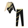 thumbnail image 3 of vastwit Kids Girls Glitter Rhinestone Gymnastics Leotard Long Sleeve Skating Jumpsuit Biketard Gold 16, 3 of 5