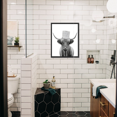 thumbnail image 4 of Funny Highland Cow Bathroom Wall Art Framed Black and White Rustic Cute Bathroom Canvas Prints for Bathroom Restroom Decor 8x10in (Framed), 4 of 6