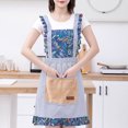thumbnail image 3 of Reheyre Waterproof Cooking Apron - Exquisite Pattern, Sleeveless with Pocket, Large Coverage, Oil-proof Cotton, Wide Shoulder Strap, Cooking Cleaning Apron for Dining Room, 3 of 8