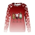 thumbnail image 3 of Oplxuo 2025 Womens Ugly Christmas Sweaters Funny Cute Xmas Tree Reindeer Snowman Tops Long Sleeve Crewneck Sweatshirts, 3 of 4