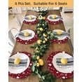 thumbnail image 4 of 15 Inch Round Placemats Set of 4, Red Christmas Snowflakes Non Slip Heat Insulation PP Table Mats, Winter Xmas Pine Tree Plant Washable Place Mats for Kitchen Dining Party Table Decor, 4 of 7