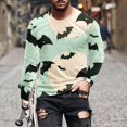 thumbnail image 2 of XFYSSS Casual Fashionable Men's Halloween Element Printed Pullover T-Shirt Long Sleeve Round-Neck Blouses & Shirts Men Polyester Blouse, 2 of 4