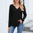thumbnail image 6 of EDFBUYKRS Women's Long Sleeve Blouse Lace Knit Loose Casual Tops L, 6 of 6
