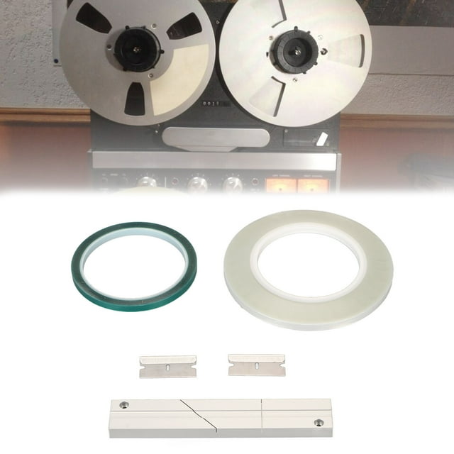 1/4 10 Inch Tape Splicing Set, Studio Grade Leader Tape Splicing Tape Tape Splicing Block Kit For Reel To Reel Tape Recorder