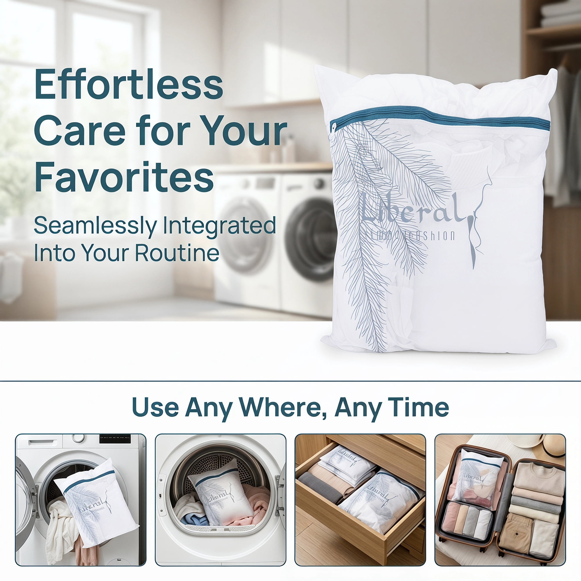 Unique Bargains 2Pcs Mesh Laundry Bags for Delicates Protect Garments White 11.8" x 15.7"