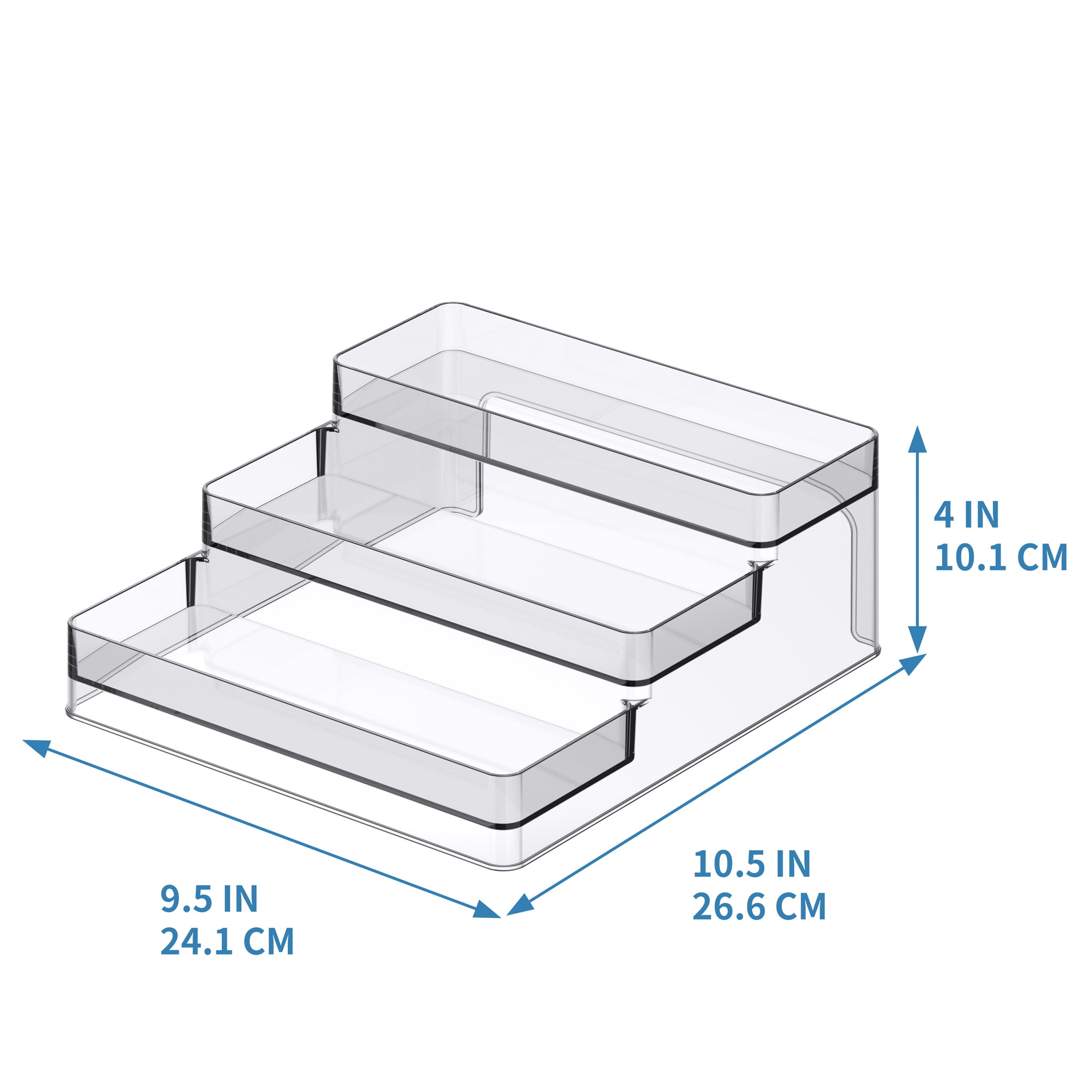 3-Tier Clear Storage Shelf Organizer by Simply Tidy - Sturdy Plastic Rack for Paint Bottles - Small Jars & Craft Supplies - 1 Pack