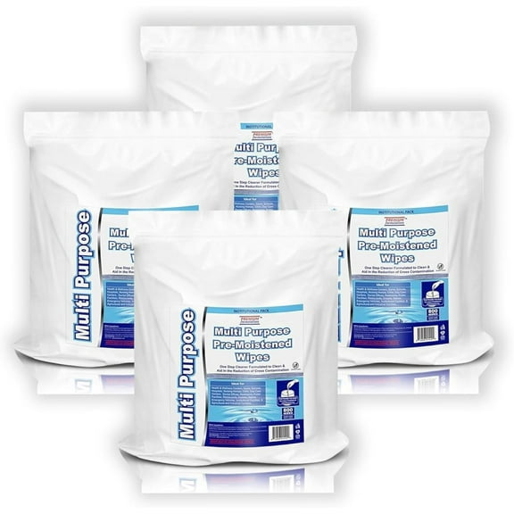 Wet Wipes Bulk - 4 x 800 Count Refill Bags (3200 Commercial Disposable Wipes) Value Pack - For Upward Pull Dispenser Ideal For Public Use