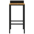 thumbnail image 4 of vidaXL Bar Stools 2 pcs Black Poly Rattan and Solid Wood Acacia, 4 of 7
