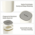 thumbnail image 6 of Mrbin Desk Mini Car Trash Can, 0.4 Gallon Table Top Plastic Waste Basket with Stainless Steel Lid, Small Garbage Bin for Bedroom, Coffee Bar, Vehicle Cup Holder, Vanity Countertop, White, 6 of 9