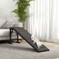 thumbnail image 2 of Dog Ramp For Bed, Pet Ramp For Dogs With Non-Slip Carpet And Top Platform, 74" X 16" X 25", Brown, 2 of 8