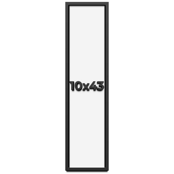10x43 Shadow Box Frame Black | 1 inches Deep Real Wood Contemporary Shadowbox Display Frame | UV