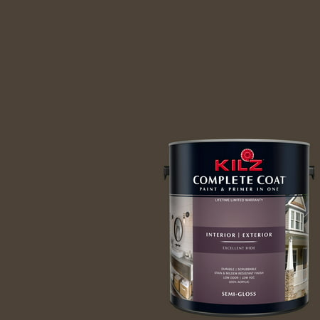 KILZ COMPLETE COAT Interior/Exterior Paint & Primer in One #LL100 Black (Best Black Paint Color For Shutters)
