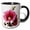 Black/White, variant on 3drose, Heavenly Pink Hollyhock Malva Flower Floral Painting, 11oz Two-tone Black Mug