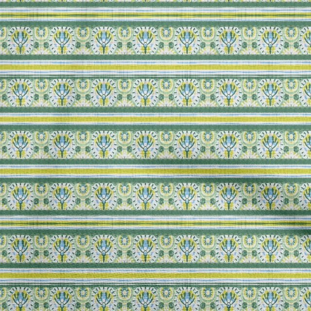 oneOone Georgette Viscose Light Green Fabric Asian Ornamental Tile Sewing Craft Projects Fabric Prints By Yard 42 Inch Wide