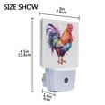 thumbnail image 4 of Roosters Pattern Night Light LED Dusk to Dawn Night Lamp Auto Sensor Plug-in Nightlight for Bedroom Hallway Kitchen Set of 2, 4 of 7