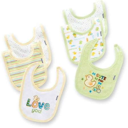 Gerber - Terry & Interlock Dribbler Bibs 6-Pack, Yellow