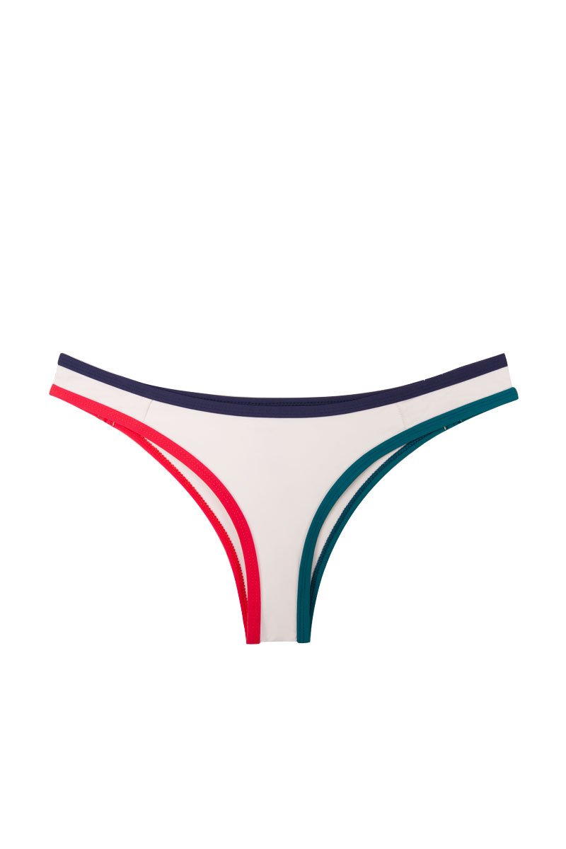 blue navy and white block bikini