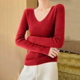 thumbnail image 4 of yillto Lightweight Sweaters for Womens Soft Knit Long Sleeve V Neck Sweater Fall Slim Fashion Outfits, 4 of 7