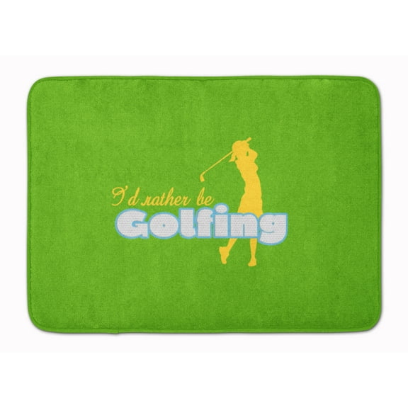Id rather be Golfing Woman on Green Machine Washable Memory Foam Mat