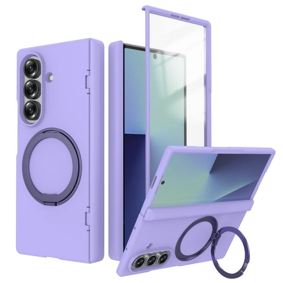 Tedixss Case for Samsung Galaxy Z Fold 7 with Built-in Screen Protector, Hinge Protection Magnetic Kickstand Shockproof Protective Cover for Galaxy Z Fold7