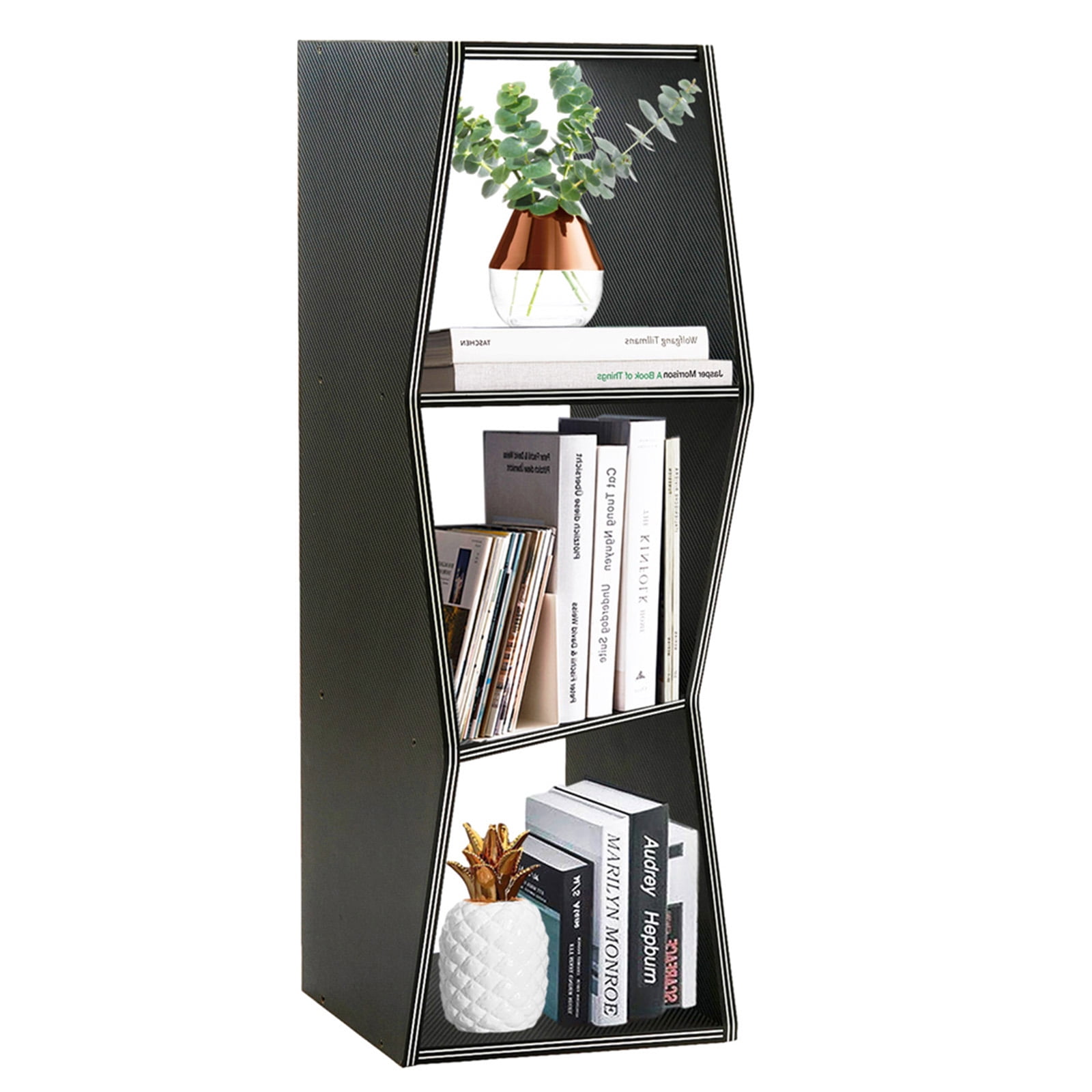 Kadyn 3-Tier Storage Bookshelf for Home, Black Kadyn 3-Tier Storage Bookshelf for Home, Black