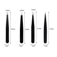 thumbnail image 3 of Juego de pinzas profesionales de acero inoxidable, la mejor precisión para cejas, color negro, cuatro piezas., 3 of 4