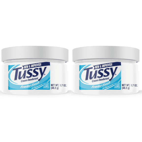 Tussy Deodorant Cream, Powder Fresh, 1.7 Oz (2 Pack)