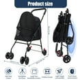thumbnail image 2 of Fompes Pet Stroller for Small-Medium Dogs/Cats, 4-Wheel Lightweight Portable Puppy Travel Jogger with Sun Cover, Breathable and Visible Mesh, Black, 2 of 12