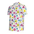 thumbnail image 3 of Daiia Doodle Fruits Pattern Men’s Polo Shirts,Solid Deck Shirt,Classic Fit, Breathable Cotton Polo for Casual and Sport Wear-Small, 3 of 9