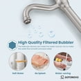 thumbnail image 6 of gotonovo Vessel Sink Bathroom Faucet Brushed Nickel Plated Brass Single Handle Lever One Hole 360 Degree High Body Spout Adjustable Water Hoses Deck Mount Vanity Bathroom Mixer Tap, 6 of 10