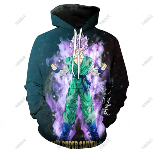 Sudadera con capucha de Dragon-Ball Z con estampado en 3D, sudadera de Goku de manga larga para niños con dibujos animados de otoño, ropa para niños, top para bebé, ropa 120 Gao Jinjia LED