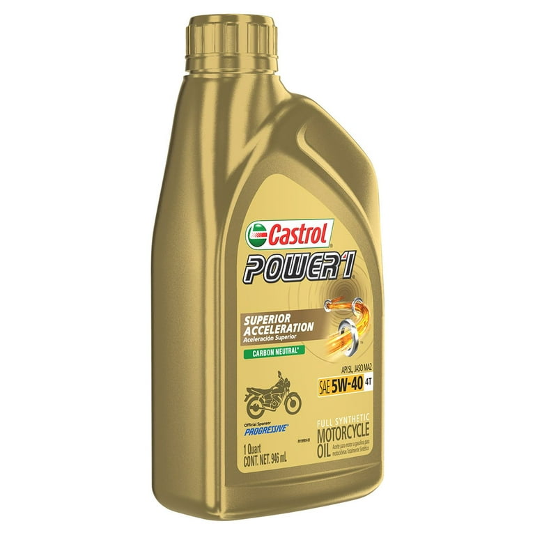 Castrol Power1 4T 5W-40 Full Synthetic Motorcycle Oil, 1 Quart 