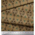 thumbnail image 3 of Soimoi Brown Poly Georgette Fabric Heart & Floral Ethnic Decor Fabric Printed Yard 42 Inch Wide, 3 of 3