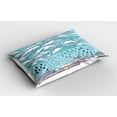 thumbnail image 2 of Ambesonne Blue Pillow Sham 2 Pack, Rain and Umbrellas Fall, 36"x20", Blue Purple, 2 of 3