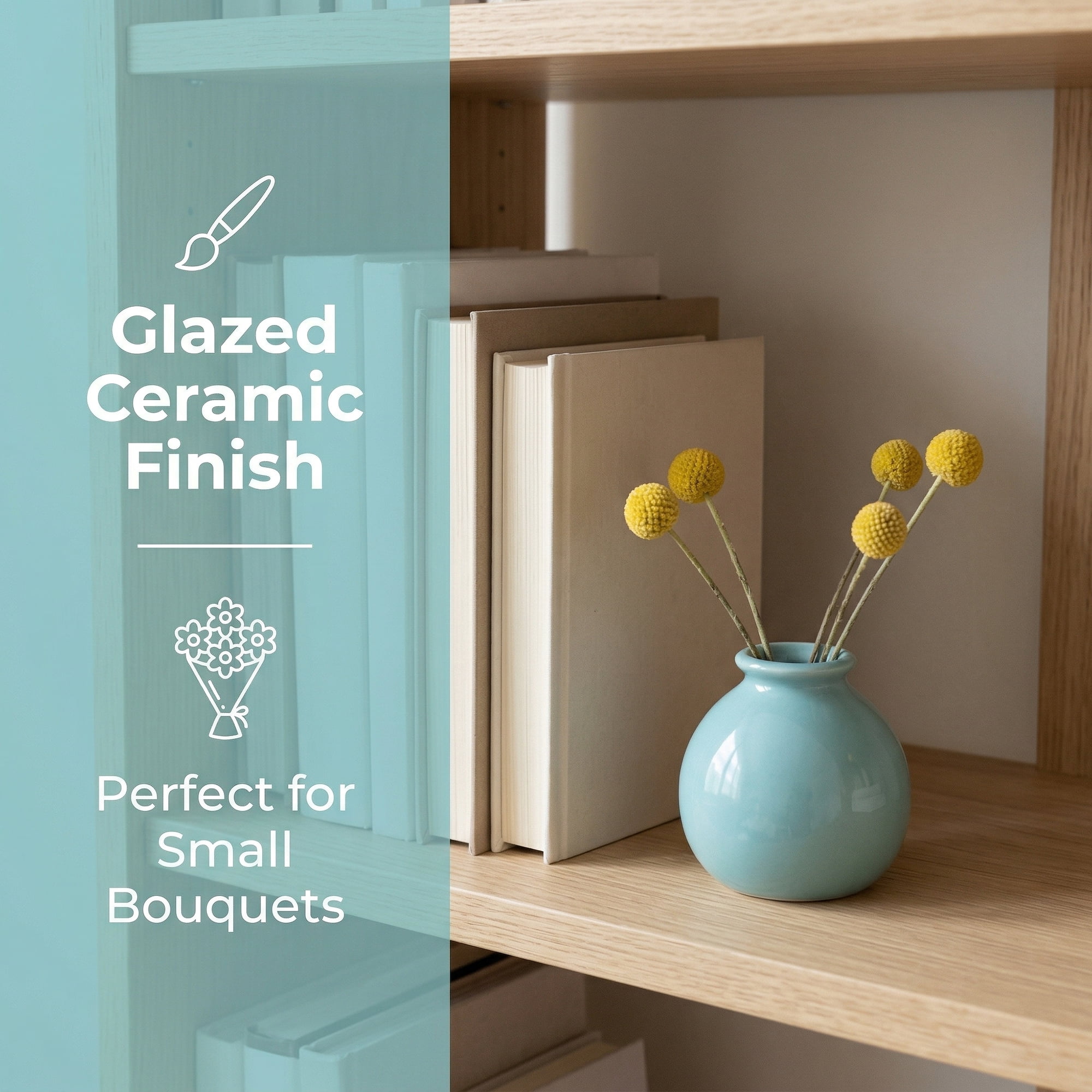 Unique Bargains Ceramic Square Bud Mini Cube Flower Vase Cyan 2.8"L x 2.8"W x 2.8"H