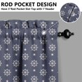 thumbnail image 5 of Kitchen Curtains 24 Inch Short - 3 Panel Set, Nautical Anchor Lighthouse Coastal Design, Rod Pocket Window Curtain for Beach House, Marine Ocean Wave Pattern, Easy Wash, 5 of 6