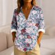 thumbnail image 1 of Uootdi Boho Long Sleeve Shirts for Women V Neck Button Down T Shirts Casual Loose Fit Floral Print Basic Tops Tees Blouses Gift, 1 of 6